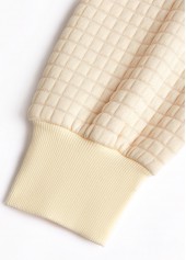 Light Yellow Button Geometric Print Long Sleeve Sweatshirt | thumb picture 