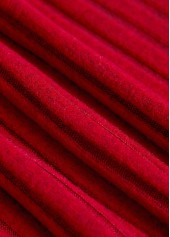 Wine Red Button Long Sleeve Split Neck Sweatshirt | thumb picture 