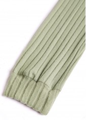 Sage Green Patchwork Long Sleeve Split Neck Sweatshirt | thumb picture 