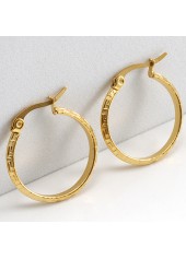Golden Round Design Geometric Metal Earrings