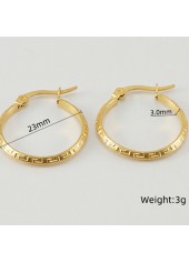 Golden Round Design Geometric Metal Earrings | thumb picture 