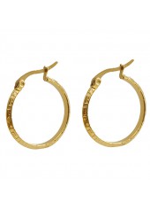 Golden Round Design Geometric Metal Earrings | thumb picture 