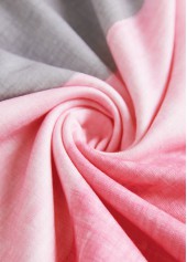 Pink Patchwork Striped Long Sleeve Split Neck Sweatshirt | thumb picture 