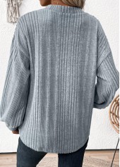 Light Blue Long Sleeve V Neck T Shirt