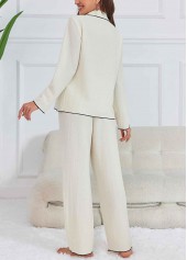 White Long Sleeve Lounge Top and Pants | thumb picture 