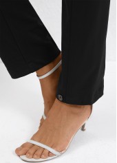 Black Button High Waisted Ankle-length Pants | thumb picture 