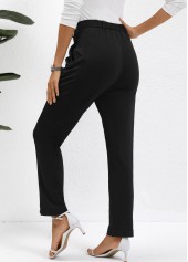 Black Button High Waisted Ankle-length Pants | thumb picture 