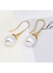 Golden Copper Pearl Teardrop Design Earrings | thumb picture 