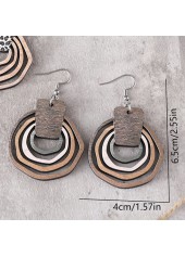 Light Brown Wood Material Geometric Earrings | thumb picture 