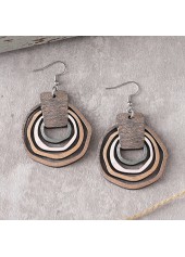 Light Brown Wood Material Geometric Earrings | thumb picture 