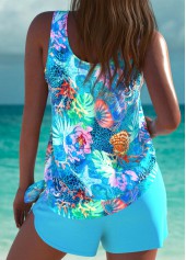 Tie Marine Life Print Cyan Tankini Set | thumb picture 