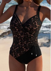 Lace Black Tie One Piece Swimwear | thumb picture 