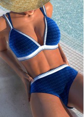 Smocked Royal Blue Adjustable Bikini Set