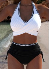 Criss Cross Adjustable Black Bikini Set