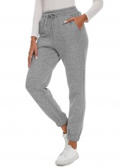 Grey Drawstring Jogger Elastic Waist High Waisted Pants | thumb picture 