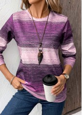 Purple Patchwork Tribal Print Long Sleeve Sweatshirt | thumb picture 