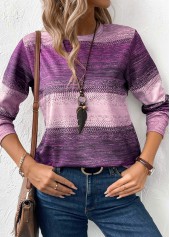 Purple Patchwork Tribal Print Long Sleeve Sweatshirt | thumb picture 
