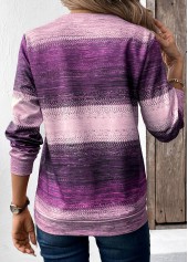 Purple Patchwork Tribal Print Long Sleeve Sweatshirt | thumb picture 