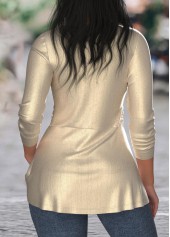 Champagne Twist Long Sleeve V Neck T Shirt | thumb picture 