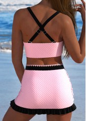 Criss Cross Patchwork Pink Bikini Set | thumb picture 