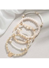 Beige Round Beaded Stretch Detail Bracelet | thumb picture 