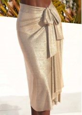 Bowknot Design Hot Stamping Champagne Sarong