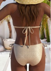 Lace Up Detail Champagne Bikini Set | thumb picture 