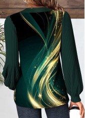 Blackish Green Patchwork Dazzle Colorful Print T Shirt | thumb picture 