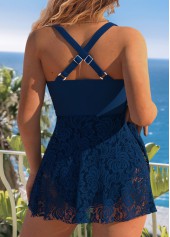 Surplice Lace Navy One Piece Swimdress | thumb picture 