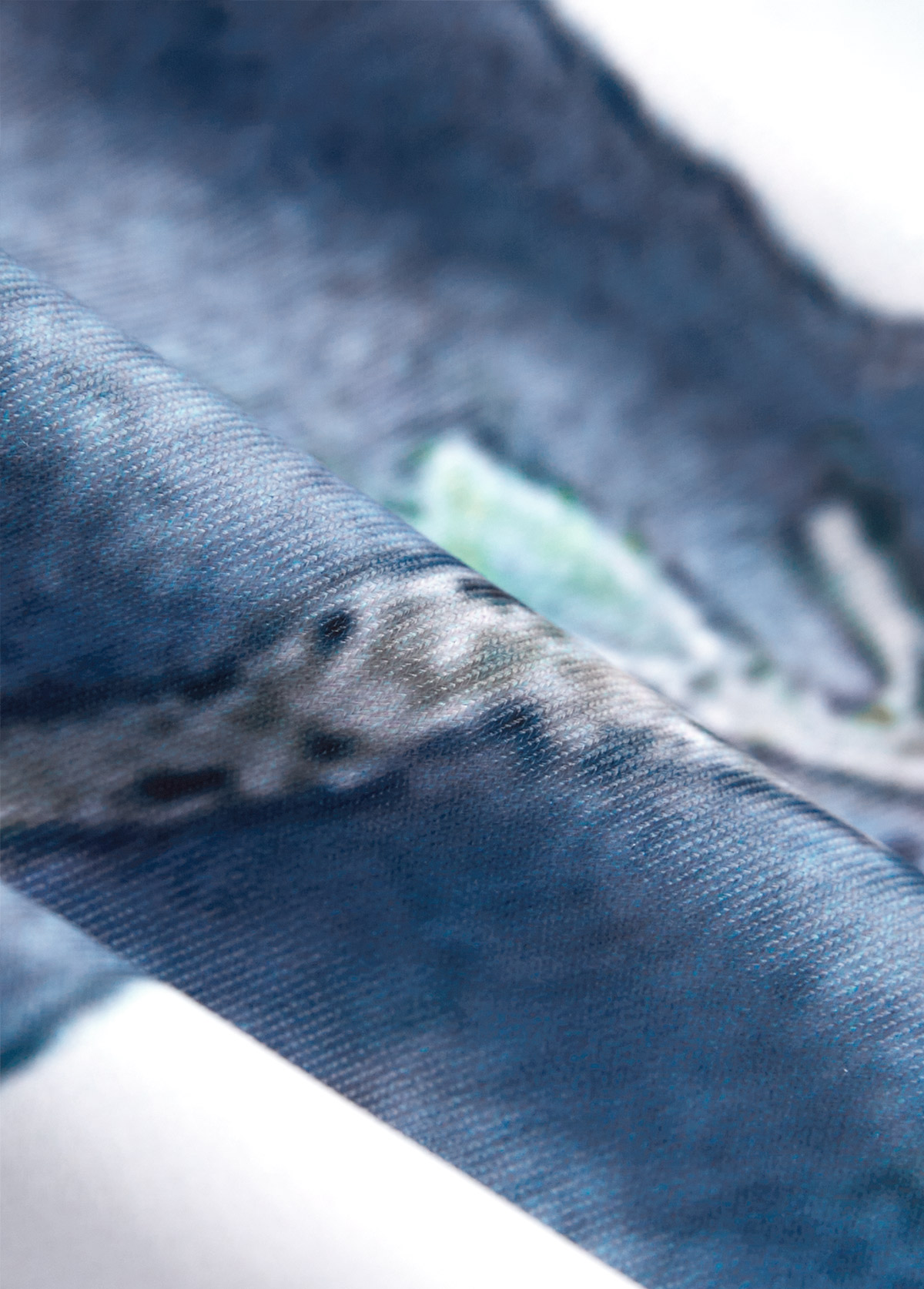 Tie Floral Print Denim Blue One Piece Swimdress | picture 