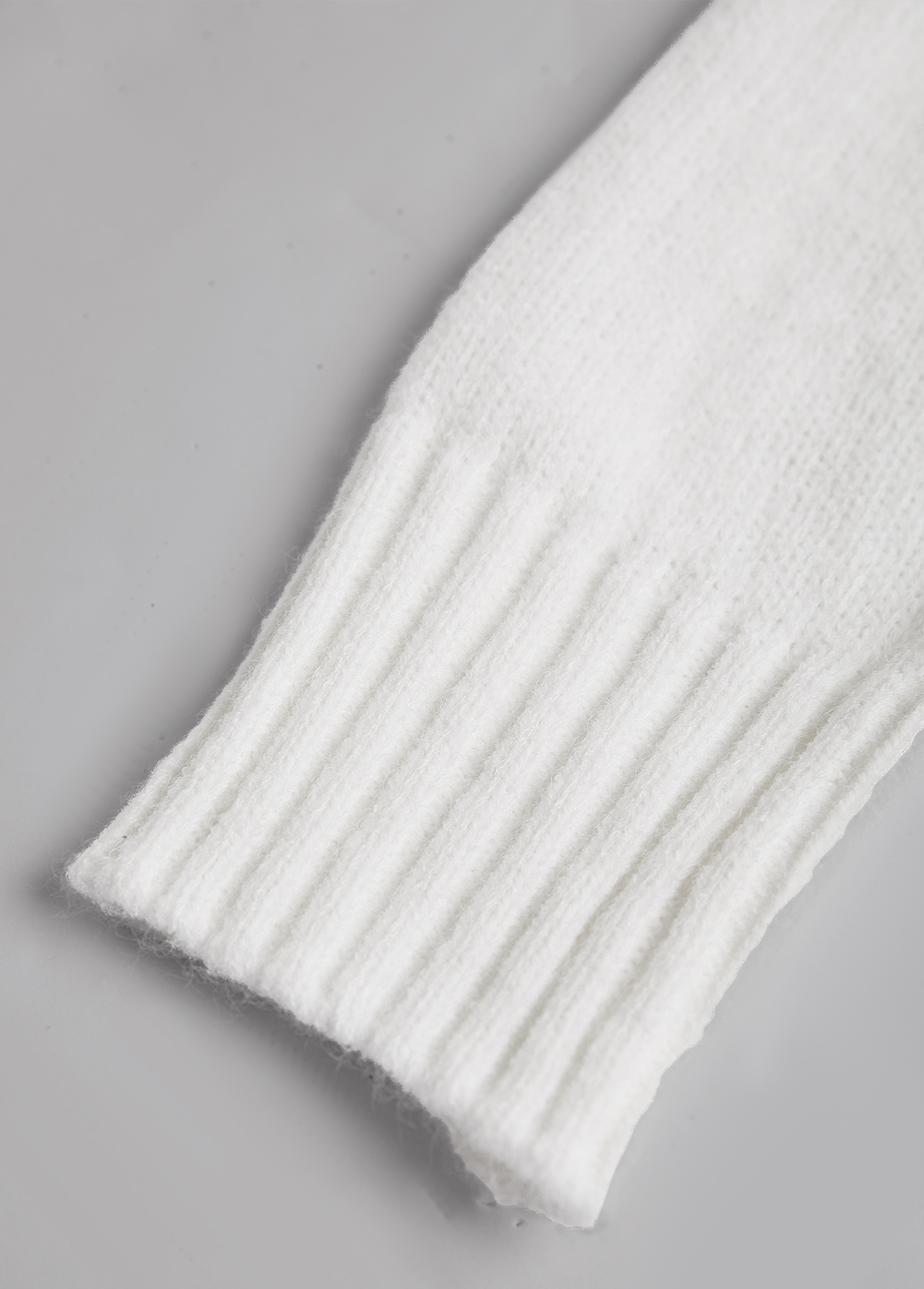 Light Camel Patchwork Leopard Long Sleeve V Neck Sweater | picture 