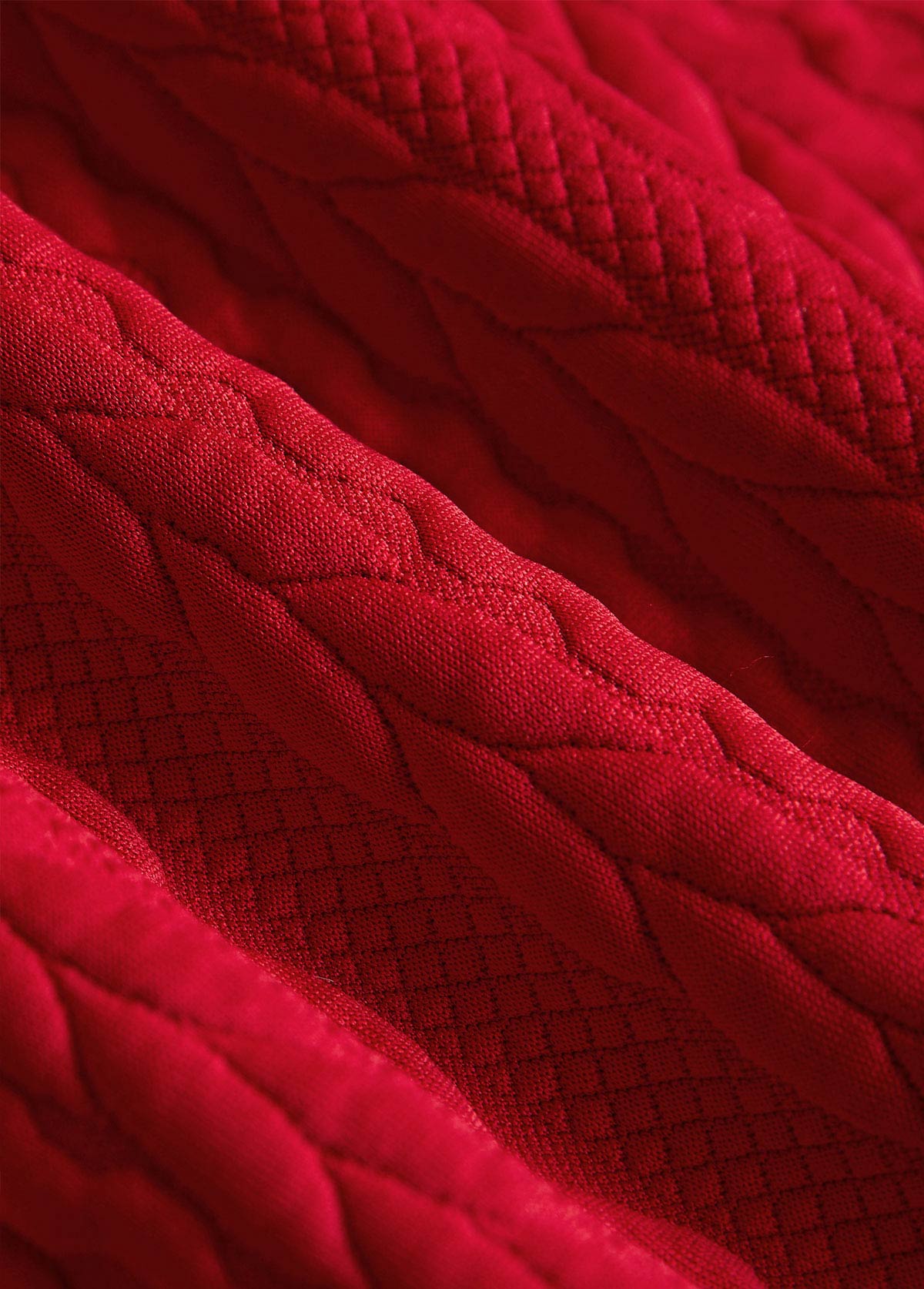 Red Patchwork Plaid Long Sleeve Turn Down Collar Sweatshirt | picture 