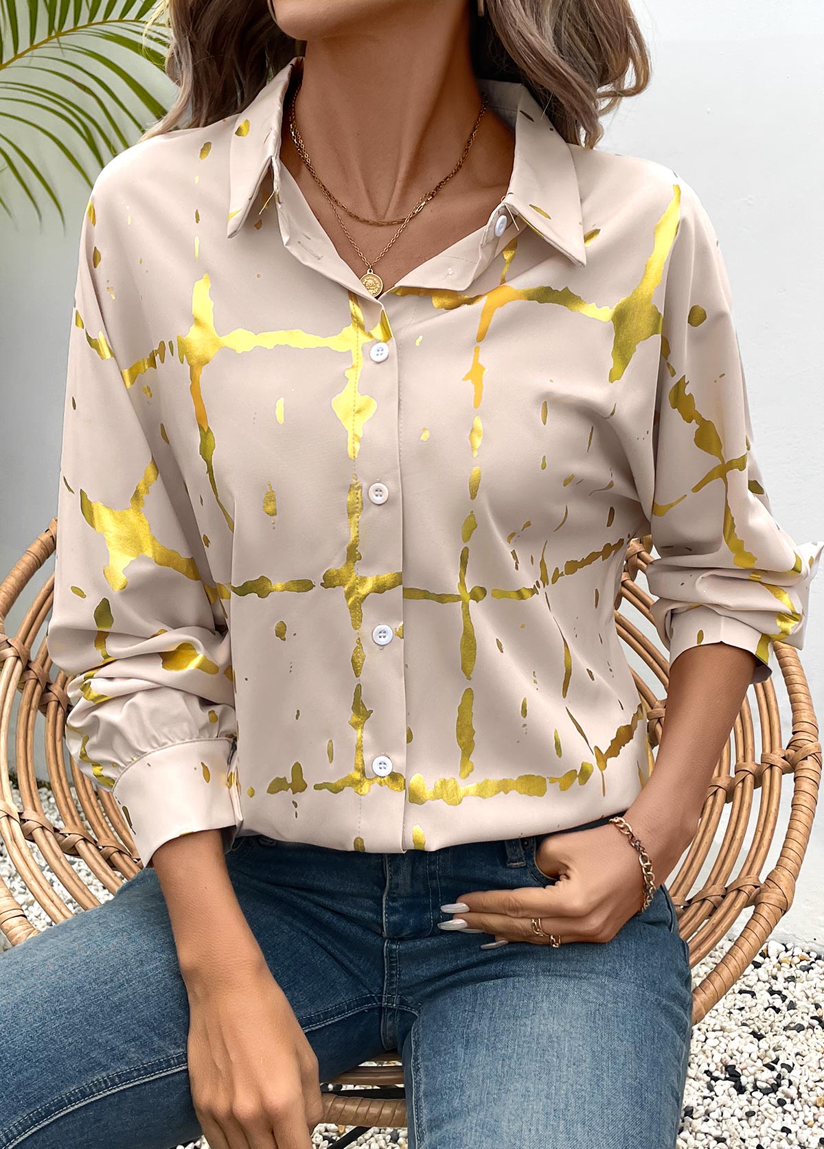 Light Coffee Tummy Coverage Long Sleeve Shirt | picture 