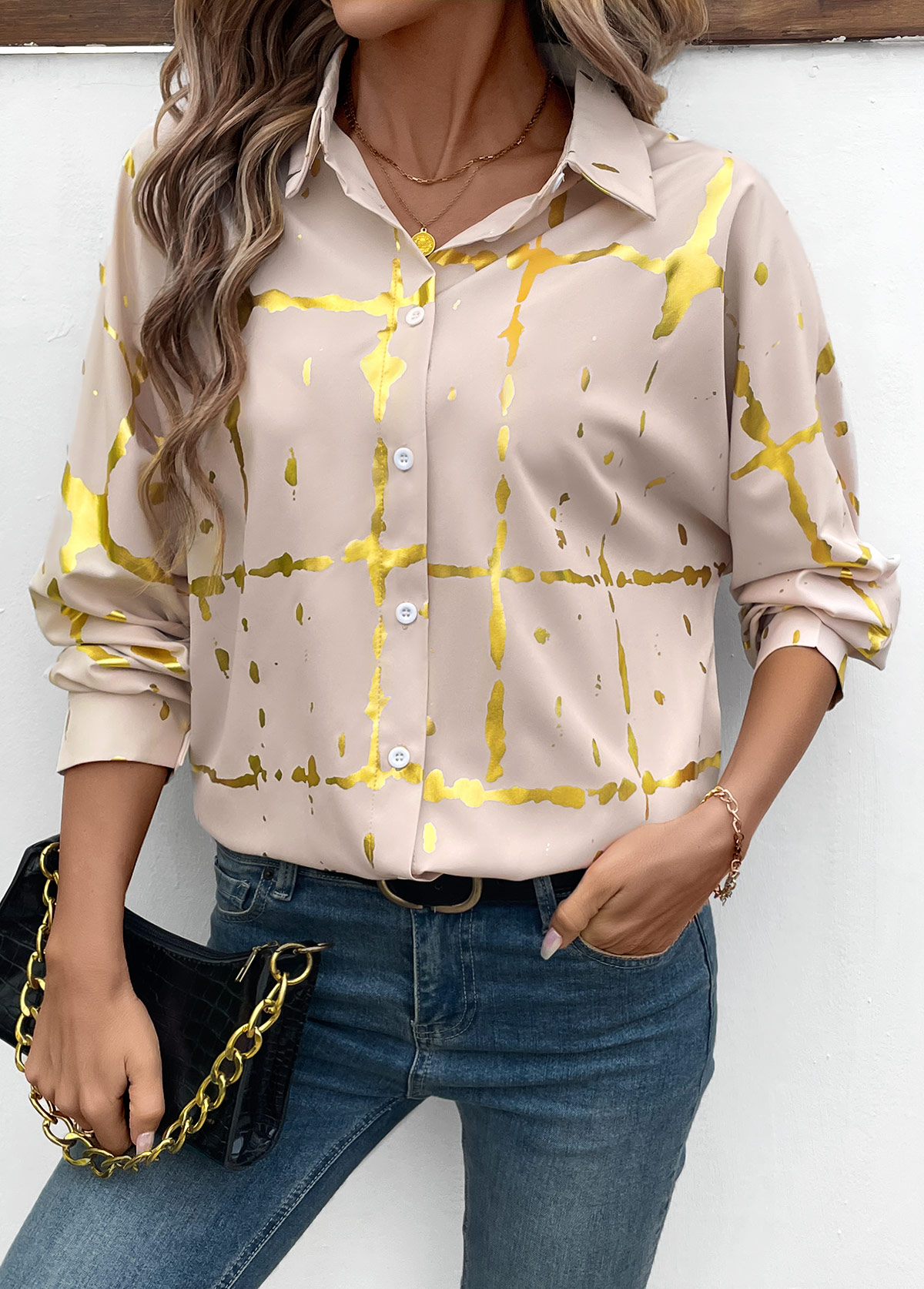 Light Coffee Tummy Coverage Long Sleeve Shirt | picture 