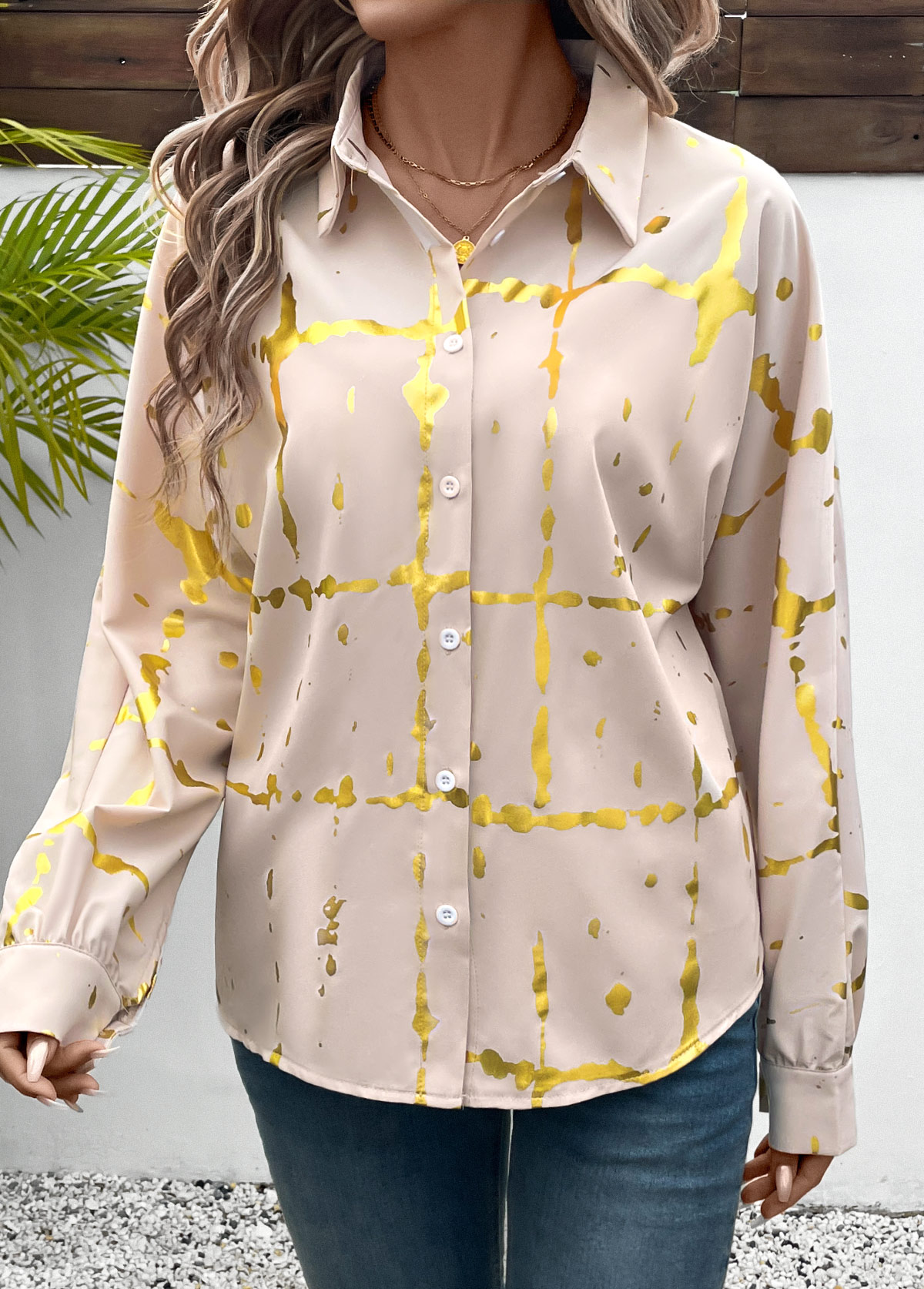 Light Coffee Tummy Coverage Long Sleeve Shirt | picture 
