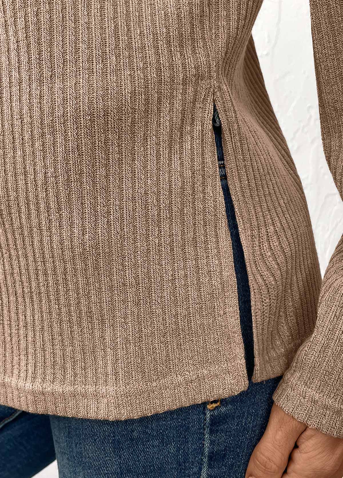 Light Coffee Tummy Coverage Long Sleeve T Shirt | picture 