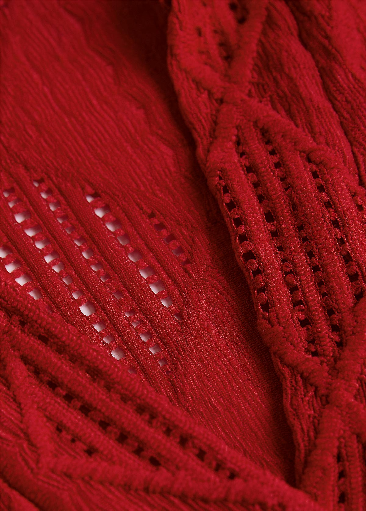 Wine Red Lace Long Sleeve Turn Down Collar Blouse | picture 