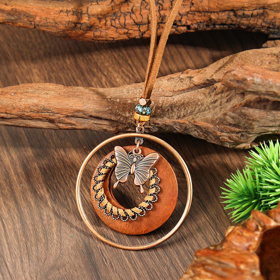 Multi Color Butterfly Tribal Alloy Necklace | picture 