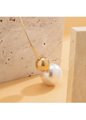 Gold Asymmetrical Pearl Design Metal Necklace | thumb picture 