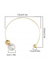 Gold Asymmetrical Pearl Design Metal Necklace | thumb picture 