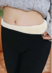 Black Fleece Thickening Elastic Waist Leggings | thumb picture 