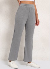 Elastic Waist High Waisted Grey Pants | thumb picture 