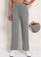 Elastic Waist High Waisted Grey Pants