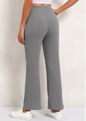 Elastic Waist High Waisted Grey Pants | thumb picture 