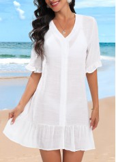 Lightweight White Button Up Cover Up | thumb picture 