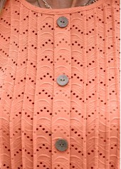 Plus Size Orange Tuck Stitch Short Sleeve T Shirt