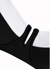 Patchwork Black Tie Square Neck Bikini Set | thumb picture 