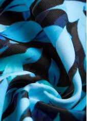 Tie Leaf Print Cyan One Piece Swimdress | thumb picture 
