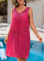 Patchwork V Neck Black Cover Up | thumb picture 