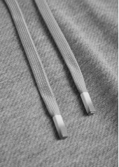 Grey Embroidery Jacquard Long Sleeve Hoodie | thumb picture 